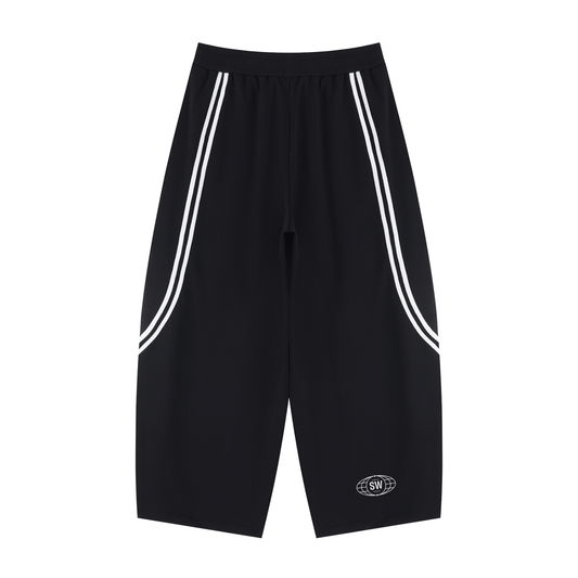 unisex wide leg piping sweats