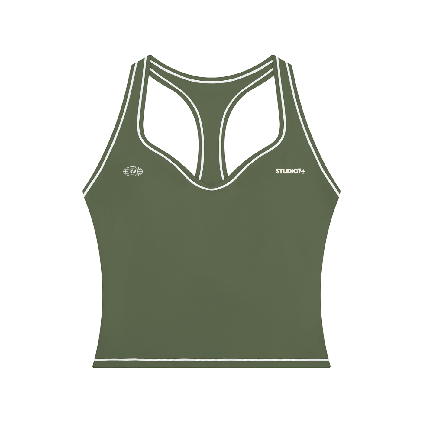 topstitching yoga tank top