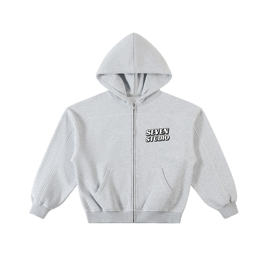 Unisex Boxy Fleece Zip Hoodie