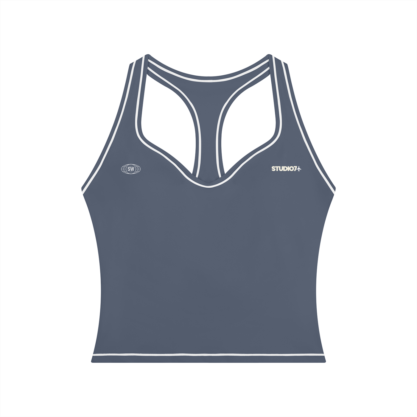 topstitching yoga tank top