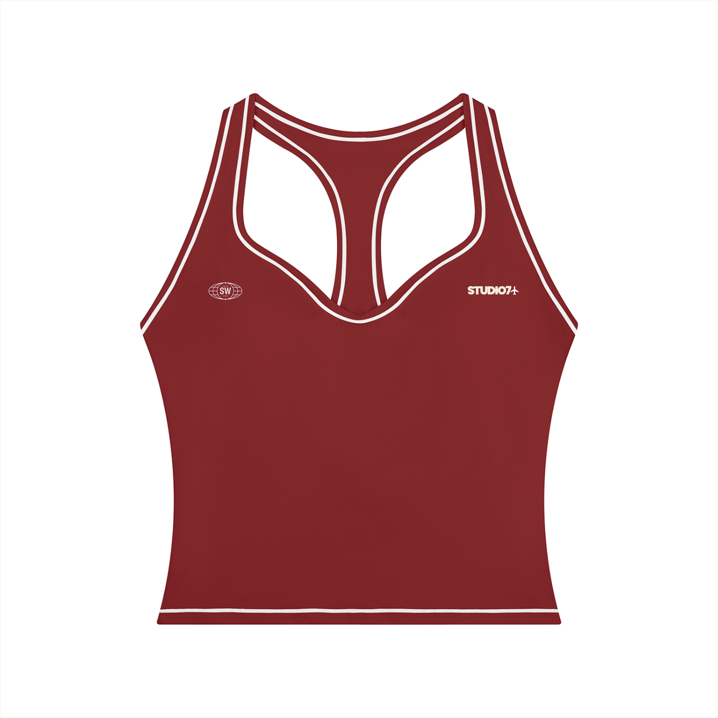 topstitching yoga tank top