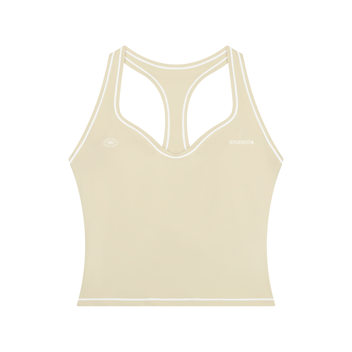 topstitching yoga tank top